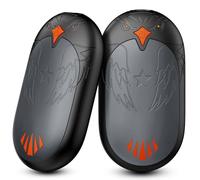 Hand Warmers Rechargeable 2 Pack, 2 in 1 Electric Handwarmers Reusable, Hand Warmer 24 Hrs Warmth 3 Levels Heat Portable Pocket Heater, Double-Sided Heating Warmers Great for Winter Gift - Grey