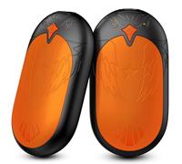 Hand Warmers Rechargeable 2 Pack, 2 in 1 Electric Handwarmers Reusable, Hand Warmer 24 Hrs Warmth 3 Levels Heat Portable Pocket Heater, Double-Sided Heating Warmers Great for Winter Gift -Orange