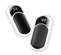 Hand Warmers Rechargeable 2-Pack, 6400mAh Electric Handwarmer with LED Digital Display, Ultra Thin Light Portable Heated Gadgets for Glove Pocket, USB Reusable 3 Levels Heater, Tech Gift for Men Women