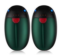 Hand Warmers Rechargeable 2 Pack, Electric Hand Warmers Reusable 20 Hrs Warmth, USB Hand Warmer with 3 Levels Heat Up to 57°, Portable Pocket Handwarmers for Hiking Golf Raynaud's Arthritis(Green)