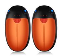 Hand Warmers Rechargeable 2 Pack, Electric Hand Warmers Reusable 20 Hrs Warmth, USB Hand Warmer with 3 Levels Heat Up to 57°, Portable Pocket Handwarmers for Hiking Golf Raynaud's Arthritis(orange)