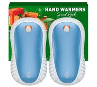 Hand Warmers Rechargeable 2 Pack FANDLISS 5200mAh Portable Reusable Hand Warmer,USB Rechargeable Hand Warmer 3 Heat Levels Up To 55°C For Raynauds,Outdoor,Camping,Women Mens Gifts (White-Blue)