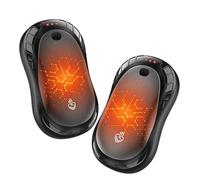 Hand Warmers Rechargeable 2 Pack FANDLISS 6000mAh Portable Reusable Hand Warmer,USB Rechargeable Hand Warmer 3 Heat Levels Up To 55°C For Raynauds,Outdoor,Camping,Women Mens Gifts (Black-Grey)