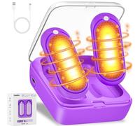 Hand Warmers Rechargeable 2 Pack, Rechargeable Hand Warmer with 10000mah Charging Case, Portable Temperature Control Pocket Heater, Electric Hand Warmer for Outdoor, Hunting, Golf, Camping, Purple