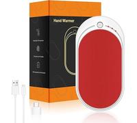 Hand Warmers Rechargeable, 5200 mAh Electric USB Hand Warmer Power Bank, Portable Double-Sided Hand Heater with 3 Heat Settings from 95-131℉, Great Gift for Women Men, Hiking Camping, 1 Pack (Red)