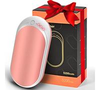 Hand Warmers Rechargeable, 5200 mAh Electric USB Hand Warmer Power Bank, Portable Double-Sided Hand Heater with 3 Heat Settings from 95-131℉, Great Gift for Women Men, Hiking Camping, 1 Pack
