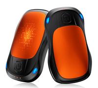 Hand Warmers Rechargeable, MKG 2 Pack Electric Handwarmers with 20Hrs Long Lasting and 3 Levels Quick Heating, Portable Pocket Hand Heater for Outdoors, Winter Gift for Men Women (Orange)