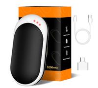 Hand Warmers Rechargeable Reusable USB 1 Pack, 5200mAh Portable Hand Warmer Power Bank Electronic Pocket Heater, 3 Heating Levels, Warm Gift for Women Men Raynauds Hiking Golf Camping Walking Skiing