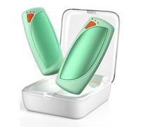 Hand Warmers Rechargeable with Charging Case, 14000mAh Dual-Sided Electric Portable Hand Warmers, Long-Lasting Heat for Cold Hands, Camping, Golf, and Gift for Women & Men - Green