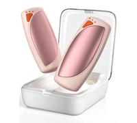 Hand Warmers Rechargeable with Charging Case, 14000mAh Dual-Sided Electric Portable Hand Warmers, Long-Lasting Heat for Cold Hands, Camping, Golf, and Gift for Women & Men - Pink