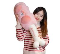 Hand Warming Pillow Pink Energy Pork Bone Stick Plush Pillow Hug Plushies Doll Soft Kids Creative Hand Warmer Girl Gifts Cute Room Decor