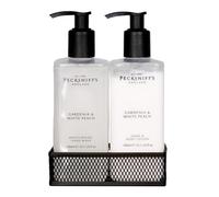 Hand Wash and Lotion Set - Liquid Hand Soap and Scented Body Lotion, Natural and Revitalising, Hydrates and Moisturises for Soft Skin, Beautiful Gift of Luxury (Gardenia & White Peach) - Pecksniff’s