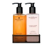 Hand Wash and Lotion Set - Liquid Hand Soap and Scented Body Lotion, Natural, Revitalising, Hydrates and Moisturises for Soft Skin, Beautiful Gift of Luxury (Ginger Flower & Patchouli) - Pecksniff’s