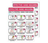 Hand Washing Poster Sign, How To Wash Your Hand Card, Hygiene and Sanitation Safety Poster | Great Use for Homes, Schools, Officers and Public Spaces, | 8.5 x 11 Inches | 5 per Pack (Laminated)