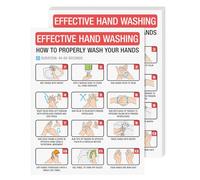 Hand Washing Poster Sign, How To Wash Your Hand Card, Hygiene and Sanitation Safety Poster | Great Use for Homes, Schools, Officers and Public Spaces, | 8.5 x 11 Inches | 5 per Pack (Laminated)
