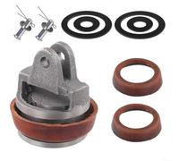 Hand Water Pump Replacement Parts Cast Iron Piston Set Type 75, with Leather Sealing Ring Rubber O-Ring Bolts for Garden Fountain Pump Maintenance Kit 90mm