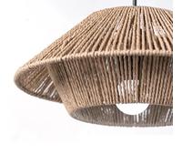 Hand Weave Lampshade Imitation Straw Hanging Lamp Shade Vintage Rattan Antique Home Bedroom Living Room Hotel Light Cover Paper (Khaki)