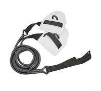 Hand Webbed Pull Rope with Elastic Resistance Band Designed for Indoor Swimming Drills and Muscle Training (White)