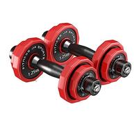 Hand Weights 2pcs PU Steel Dumbbell Adjustable Weight Dumbbell Barbell Weight Loss Dumbbells Exercise Arm Muscle Fitness, Workouts(Rosso,10kg(5kg*2))