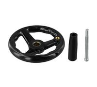 Hand Wheel Lathe Handwheel Round 3 Spoke Hand Wheel for Milling Machine 100/125/160/200/250mm Black(18x200mm)