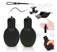 Hand Whistle Sports Lessons 8 Pieces Referee Whistle, Black Whistle Loud Emergency Set with Whistle Lanyard, Short Lanyard, Hand Whistle Clip for Referees, Trainer Accessories