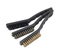 Neilsen CT1397 3pc Hand Wire Brush Set Nylon Brass Steel PVC Handles