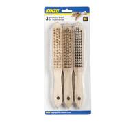 Hand Wire Brush Set 3pc Wooden Handle, 29632