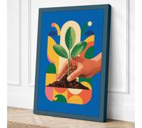 Hand with Growing Plant Canvas Wall Art Print 24x16 Inch