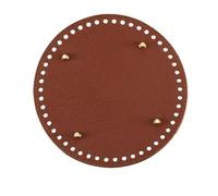 Hand-Woven Bag Base 1Pc Round Oval Bottom for Knitted Bag PU Leather Base with Hole for Craft DIY Crochet Accessories Universal Plate for DIY Bags(Brown 19cm)