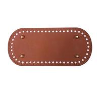 Hand-Woven Bag Base 21.5x10cm Long Bottom for Knitted Bag PU Leather Base Handmade with Holes DIY Crochet Accessories for DIY Bags(Brown,2pcs)