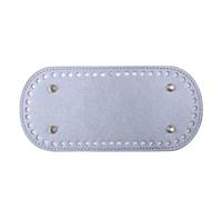 Hand-Woven Bag Base 21.5x10cm Long Bottom for Knitted Bag PU Leather Base Handmade with Holes DIY Crochet Accessories for DIY Bags(Silver,2pcs)