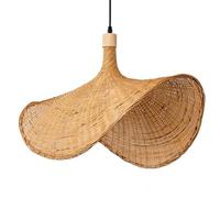 Hand-Woven Bamboo Light Fixture - Boho Chinese Style Chandelier for Dining Room & Kitchen Island(35)/45