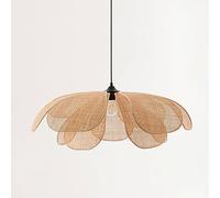Hand-Woven Bamboo Pendant Light, Wabi-Sabi Style Rattan-Woven Lamp, Log-Colored Beige Lamp Suitable for Dining Rooms, Bedrooms, Tea Houses, Homestays, and Hotels. (100CM)