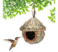 Hand Woven Bird Cage Natural Cane Grass Bird Nest Home Hanging Creative Straw Woven Hummingbird Garden Decoration | for Outdoor Patio