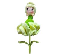 Hand Woven Carnation Flower Fairy Finished Product Home Decoration Crocheted Bouquet Cute Knitting Needles Set for Beginners (YE2, One Size)