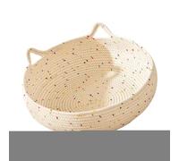 Hand Woven Cat Beds - Cushion Cats Furniture, Soft Rope Pet Cradle | Washable Cozy Cat Basket, Portable Sleeping Dome Structures, Ventilated Round Woven Bed Sofa Nook Comfort Space
