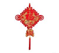 Hand-Woven Chinese Knot Tassel Red Velvet Wall Hanging(C)