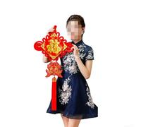 Hand-Woven Chinese Knot Tassel Red Velvet Wall Hanging(D)