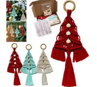 Hand Woven Cotton Rope Pendant for Christmas Tree Decoration Minimalist Hanging Ornament Stylish Tassel Wall Ornament for Home Office Wedding Decor