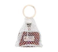 Hand Woven Fine Crystal Nylon Wine Bottle Bag with Shining Accents for Gift Wrapping and Trips Party Accessory Bag