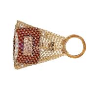 Hand Woven Fine Crystal Nylon Wine Bottle Bag with Shining Accents for Gift Wrapping and Trips Party Accessory Bag