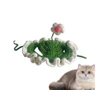 Hand Woven Flower Hat - Small Dog and Kitten Knitted Hat | Funny Flower Headwear for Winter Warmth, Soft Cozy Accessory for Pets, Indoor Outdoor Clothing, Cute Gift