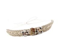 Hand Woven Hat Band For Adult With Sea Shell Decors Ethnic Panama Caps Band For Women Men Vacation Hat Accessories