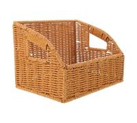 Hand Woven Magazine Basket with Handle for Office and Bathroom Storage