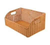 Hand Woven Magazine Basket with Slant Opening for Documents