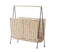 Hand Woven Magazine Holder Standing Basket Decorative Magazine Storage Rack For Living Room Nursery Office Decoration