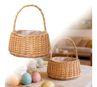 Hand Woven Natural Food Storage Set Handmade Kitchen Organizer for Versatile Home Use (B, 23x15x15cm)