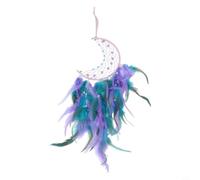 Hand-woven net, natural feathers, iron rings, 16cm diameter, unique boho style for bedroom