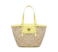 Hand-woven Raffia Leather Bag - female - PINKO - Shoulder Bags - Beige - ONE SIZE - Bags ONE SIZE