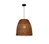 Hand Woven Rattan Pendant Light Farmhouse Hanging Light Ceiling Lantern Boho Natural Basket Wicker Lamp Dark Brown Chandelier For Dining Room Kitchen Island Bedroom Restaurant